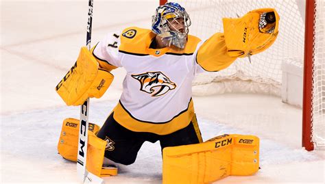 Predators' goalie Juuse Saros and his pads have been gold lately