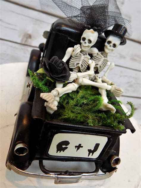 Halloween Skeleton Wedding Cake Topper Bride & Groom - Etsy