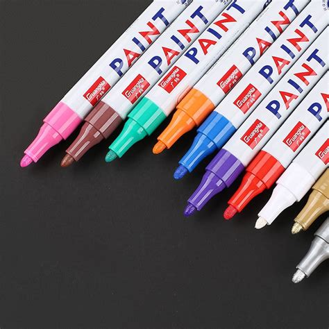 Acrylic Paint Pens Paint Markers Dry Fast Permanent & Waterproof 12 Color Oil-Based Paint Marker ...