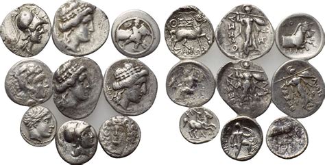 NumisBids: Pecunem Online Auctions Auction 41, Lot 1059 : 8 Greek silver coins. Obv: . Rev ...