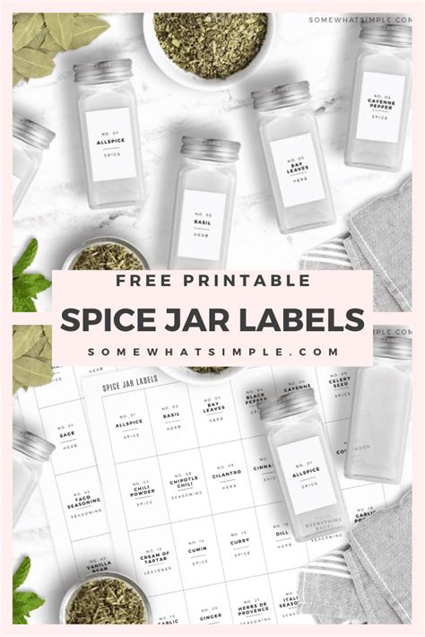 Spice Jar Labels (Free Printable) from Somewhat Simple