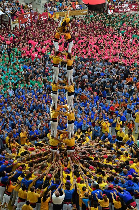 Building human towers in Catalonia, Spain