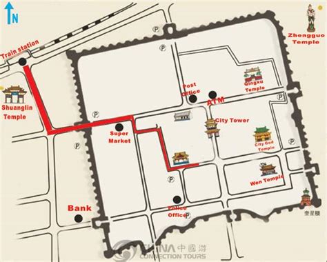 Pingyao City Map, China Pingyao Map - Pingyao Travel Guide