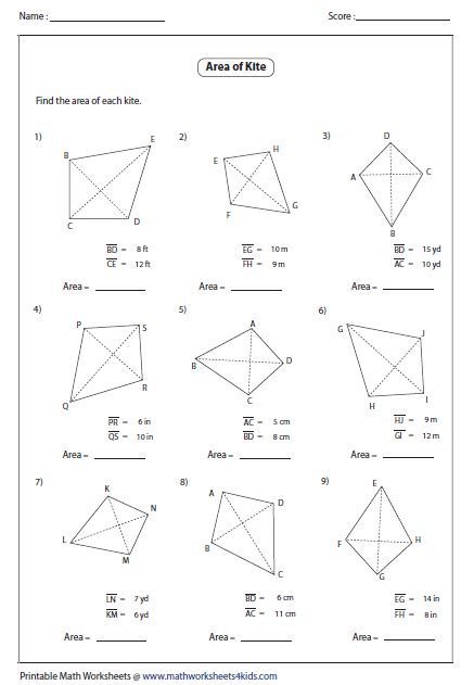 Quadrilateral Worksheets