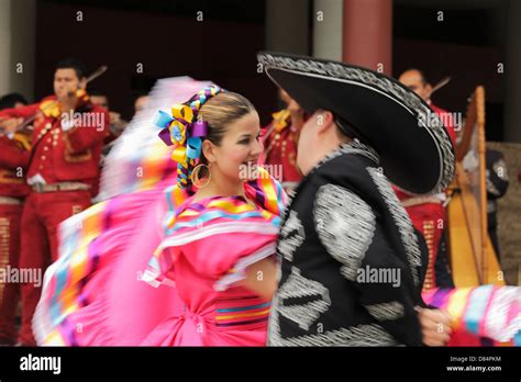 Mexican Mariachi singers and dancers performing in Centennial Square at Africa Fest-Victoria ...