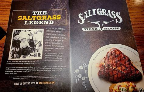 Menu at Saltgrass Steak House restaurant, Las Vegas