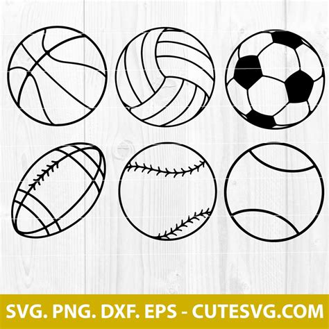 SPORTS BALLS SVG BUNDLE, Volleyball Ball SVG, Basketball