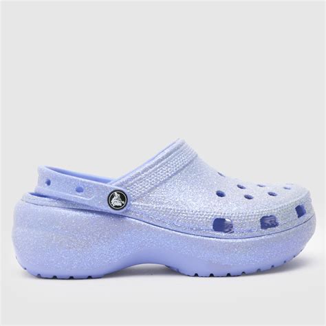 Crocs Purple Platform Glitter Clog Sandals - ShoeFreak