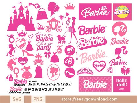 Barbie Logo Princess Bundle SVG - Store Free SVG Download