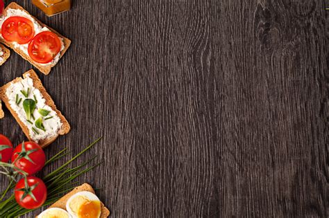 Tasty canapes food border background ~ Food & Drink Photos on Creative Market