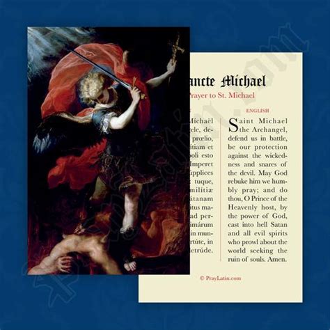 Prayer To Saint Michael Latin/English Prayer Card – Community of St ...