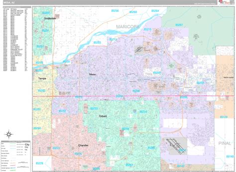 Mesa Arizona Wall Map (Premium Style) by MarketMAPS - MapSales