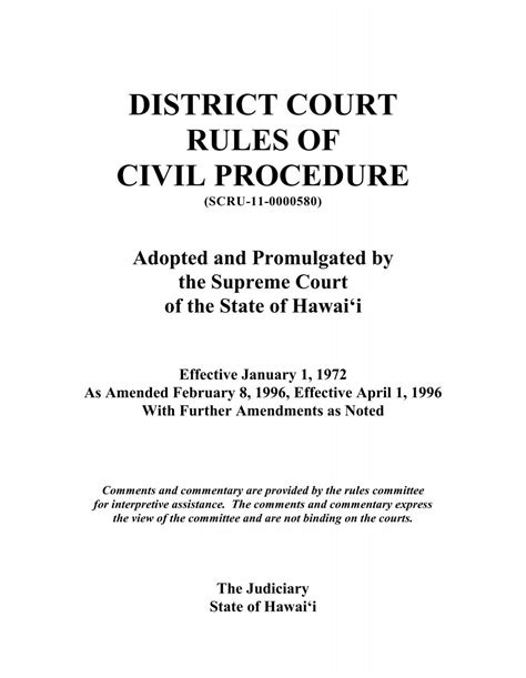 district court rules of civil procedure - Hawaii State Judiciary