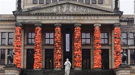 Ai Weiwei covers Berlin venue with refugee life vests - CNN Style