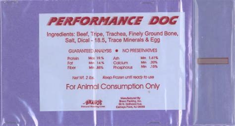 FDA: Do Not Feed Performance Dog Raw Pet Food | Dog Food Advisor