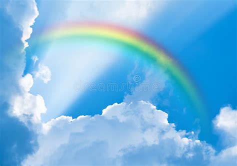 Rainbow in the Sky at Sunset Stock Image - Image of dramatic, beautiful ...