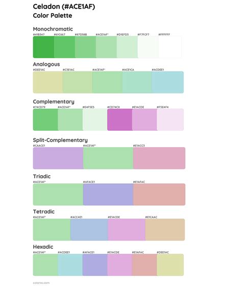 Celadon color palettes - colorxs.com