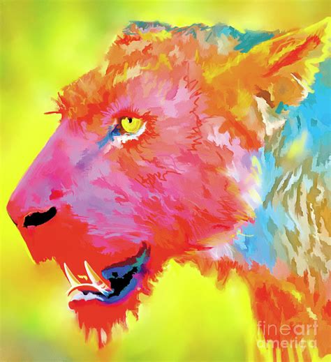 Chromatic Aberration Lioness Digital Art by Scott Smith - Fine Art America