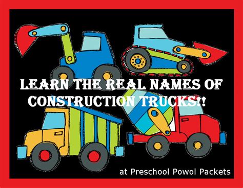 Construction Truck Names!! | Preschool Powol Packets