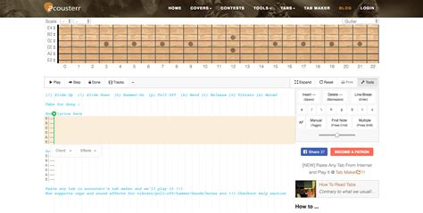 Create & Play Guitar Tabs Online | Guitar, Bass, Ukulele, Mandolin, Keyboard Tab Maker - Acousterr