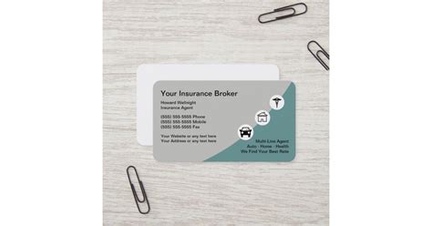 Insurance Modern Broker Business Cards | Zazzle