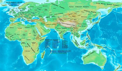 World map 900 AD - World History Maps