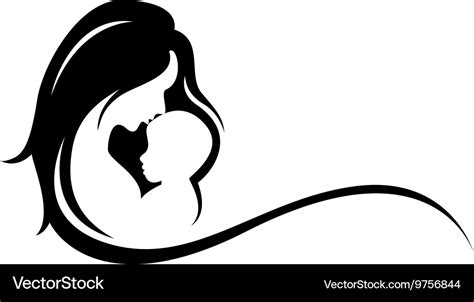 Mother Holding Baby Silhouette Vector Illustration Stock, 50% OFF