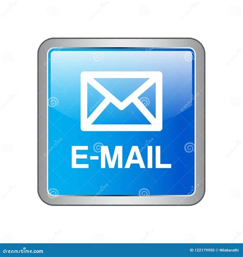 Email icon button stock illustration. Illustration of here - 122179950