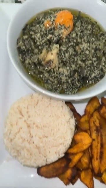 Cameroon food: Ndole, rice and fried plantain (dodo) #cameroonfood # ...