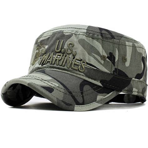 2019 United States US Marines Corps Cap Hat Military Hats Camouflage Flat Top Hat Men Cotton ...