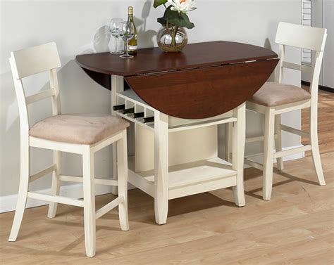 Compact Dining Space Arrangement with Drop Leaf Dining Table for Small ...