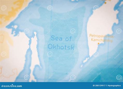 The Realistic Map of Sea of Okhotsk. Stock Image - Image of realistic ...