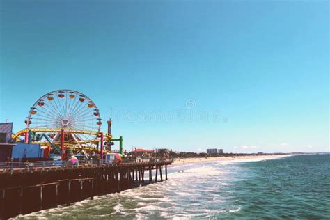 Ferris Wheel at the Santa Monica Pier Editorial Photography - Image of ...