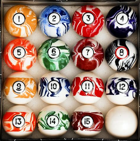 Amazon.com : Pool Table Billiard Ball Set, Swirl/Marble Style : Sports ...