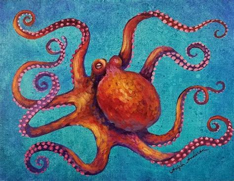 Octopus Acrylic Painting Tutorial by Angela Anderson on YouTube. Free Full-Length Step-by-Step ...