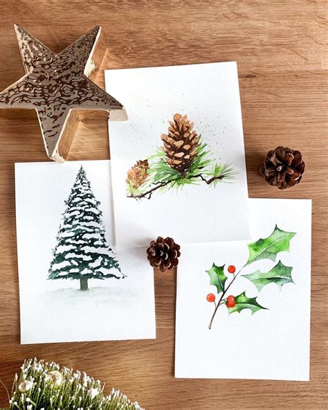 How To Make Easy Watercolour Christmas Cards | Painted christmas cards ...