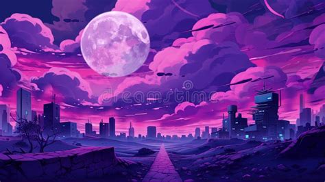 Loop Animated Virtual Backgrounds Landscape City Background Stock Video - Video of cartoon ...