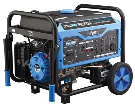 Pulsar PG12000B 12,000W Dual Fuel Portable Generator with Electric Start and Switch & Go ...