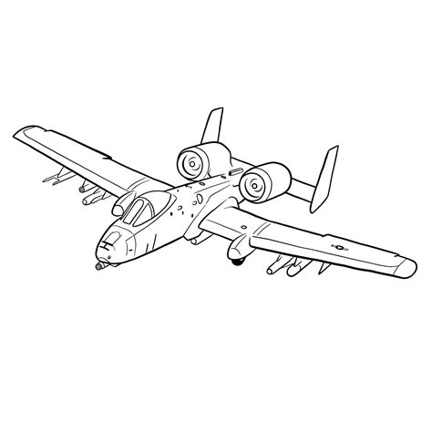 How to draw A-10 Thunderbolt II - Sketchok easy drawing guides