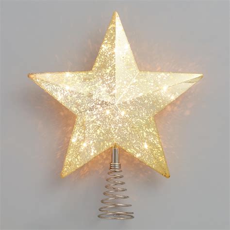 Vintage Gold Star LED Light Up Tree Topper by World Market | Copos de nieve, Paleta de ojo, Navidad