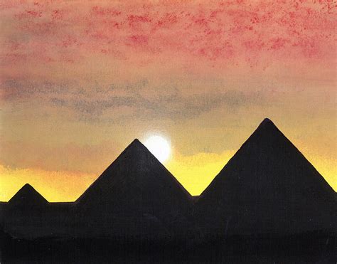 Pyramids At Sunset Painting by Mark Richardson - Pixels