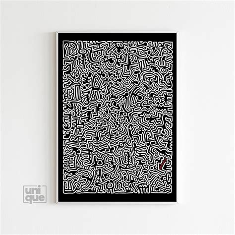 Keith Haring Poster Graffiti Street Art Haring Exhibition Living Room ...