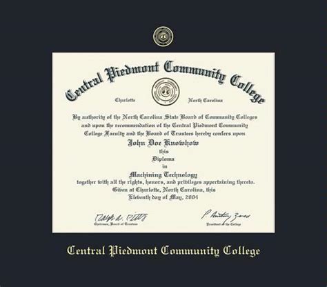 Custom Diploma Frames & Certificate Frames - Framing Success: Central Piedmont Community College ...