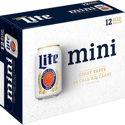 Miller Lite Beer, American Lager, 12 Pack, 8 fl. oz. Cans, 4.2% ABV | Pilsner | Miller and Sons ...