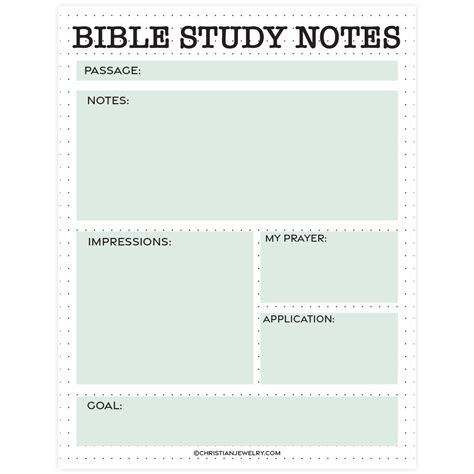 Bible Notes Template