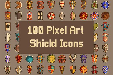 Shield RPG Icons 32x32 Pixel Art Download - CraftPix.net