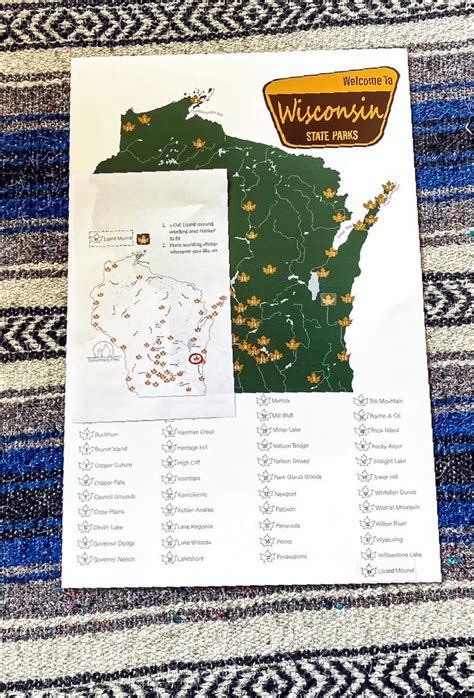 WI State Park Checklist // Wisconsin State Park // Travel - Etsy