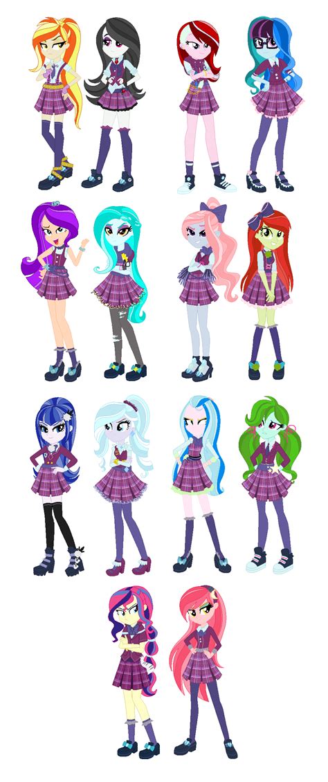 My main characters in school uniform. by LoveMonsterHigh123 on DeviantArt