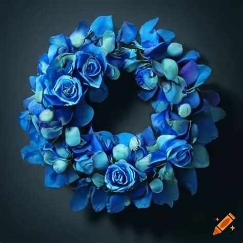 Blue rose wreath on Craiyon