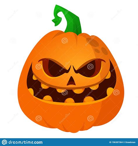 Cartoon Funny Halloween Pumpkin Head Isolated on White Background ...